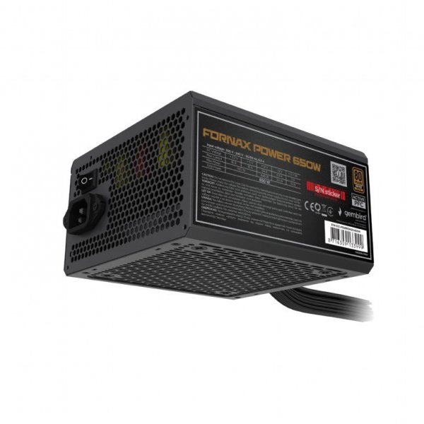 Gembird Zasilacz komputerowy Fornax Power 650W 80+Bronze aktywny PFC 120mm wentylator 10-pak