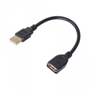 Kabel Akyga AK-USB-23 (USB M - USB 2.0 F; 0,15m; kolor czarny)