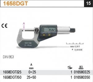Beta 1658DGT/25 Mikrometr zewnętrzny z odczytem cyfrowym 0-25mm