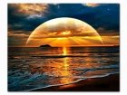 Obraz Malowanie po numerach Zachód słońca na plaży S071