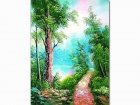 Obraz Malowanie po numerach Ścieżka w kolorowym lesie S006
