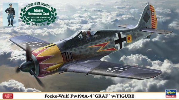 Hasegawa 07492 Focke-Wulf Fw190A-4 &quot;Graf&quot; w/Figure