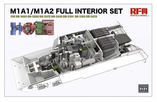 RFM 5121 M1A1/M1A2 Abrams Tank Full Interior Set (Without Tank Kit) 1/35