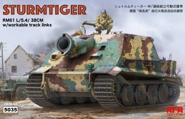 RFM-5035 Sturmtiger RM61 L/5.4/38cm w/workable track links 1/35