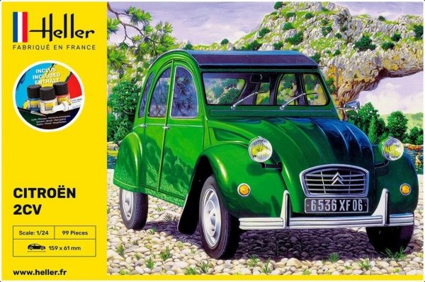 Heller 56765 Starter Set - Citroen 2 CV 1/24