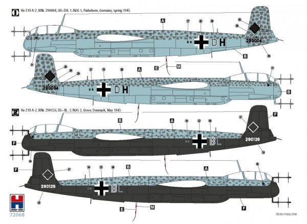 Hobby 2000 72068 Heinkel He 219 A-2 1/72