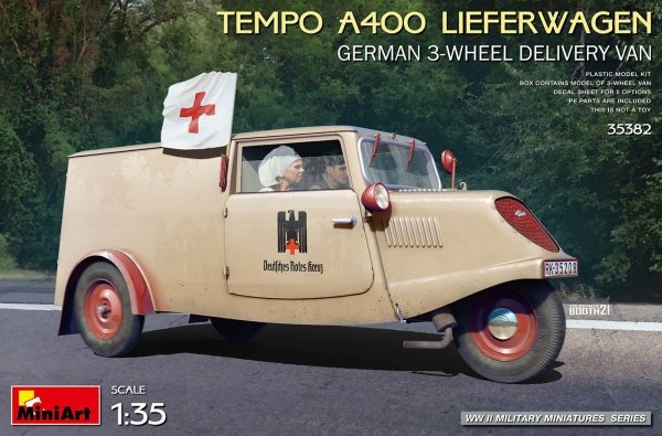 Mini Art 35382 Tempo A400 Lieferwagen German 3-Wheel Delivery Van 1/35