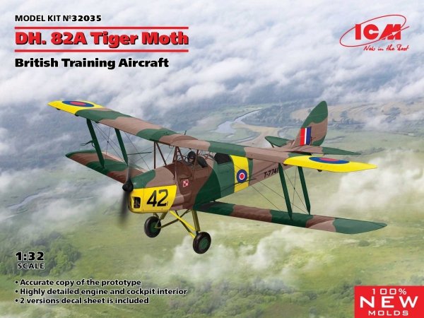 ICM 32035 D.H. 82A Tiger Moth, British Training Aircraft