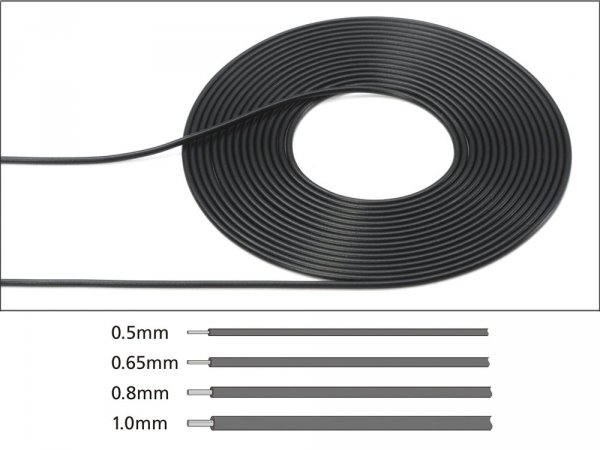 Tamiya 12677 Cable 0.8mm OD Bla