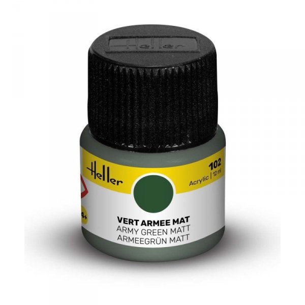 Heller Acrylic Paint 102 Army Green Matt 12 ml