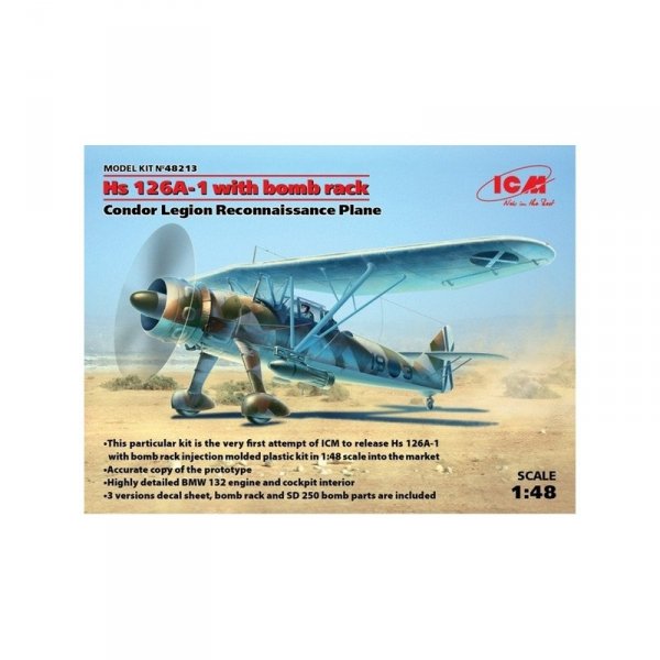 Icm 48213 Hs 126A-1 W/Bomb Rack,Condor Legion