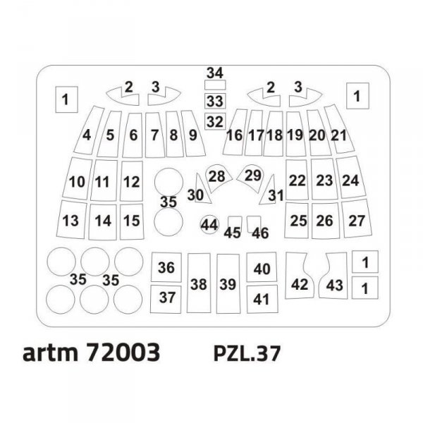 Fly ARTM72003 PZL.37  maska 1/72