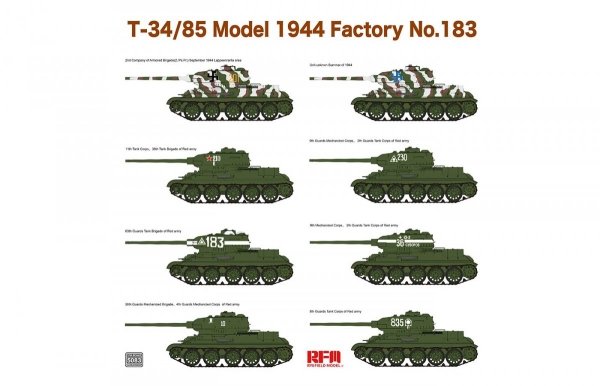 RFM-5083 T-34/85 Model 1944 Factory No.183 1/35