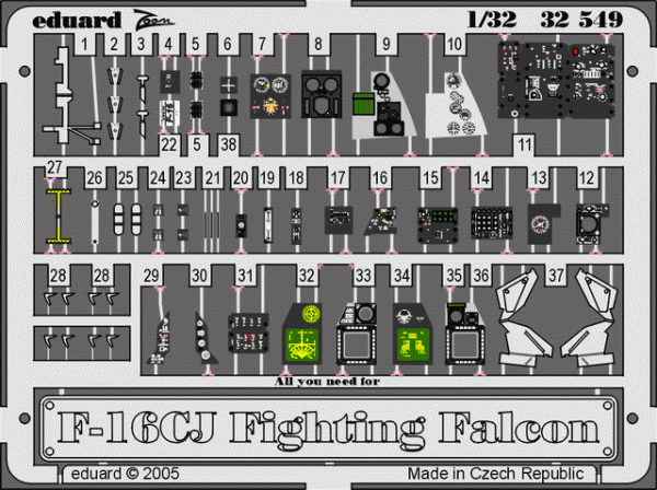 Eduard 32549 F-16Cj Interior Academy