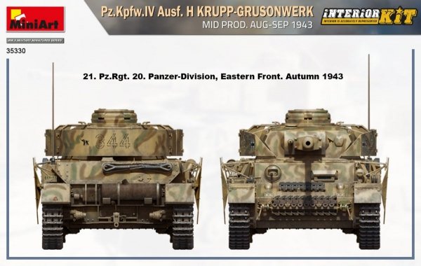 Mini Art 35330 Pz.Kpfw.IV Ausf. H Krupp-Grusonwerk Mid Prod. Aug-Sep 1943 1/35