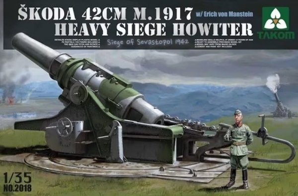 Takom 2018 Skoda 42Cm M.1917 W/Erich Von Manstein 1/35
