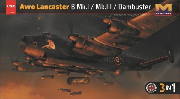 HK Models 01E012 1/32 Avro Lancaster B Mk.I / Mk.III / Dambuster 3 in 1