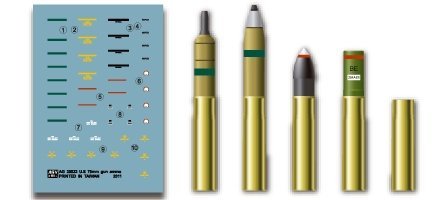 AFV Club AG35033 U.S. 75mm Gun AMMO Set - Brass 1/35