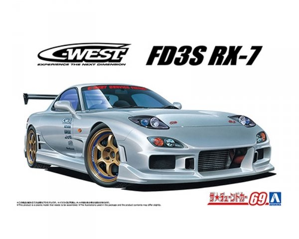 Aoshima 06302 1/24 TC#69 C-WEST FD3S RX-7 '99 (MAZDA)