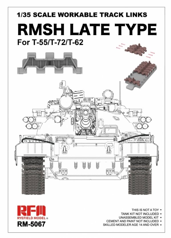 RFM-5067 1/35 Scale Workable Track Links RMSH Late Type For T-55/72/62
