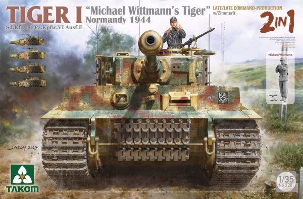 Takom 2201 Tiger I &quot;Michael Wittmann's Tiger&quot; Late Command Normandy 1944 w/Zimmerit 1/35