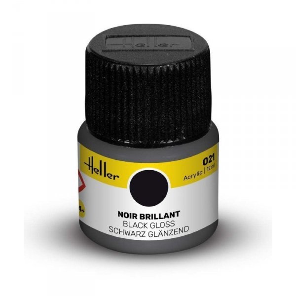 Heller Acrylic Paint 021 Black Gloss 12 ml