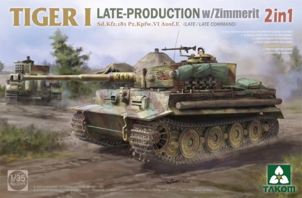 Takom 2199 Tiger I Sd.Kfz.181 Late-Production w/Zimmerit 2 in 1 1/35