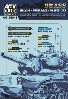 AFV Club AG35048 M551/60A/MBT70 152mm Ammo 1/35