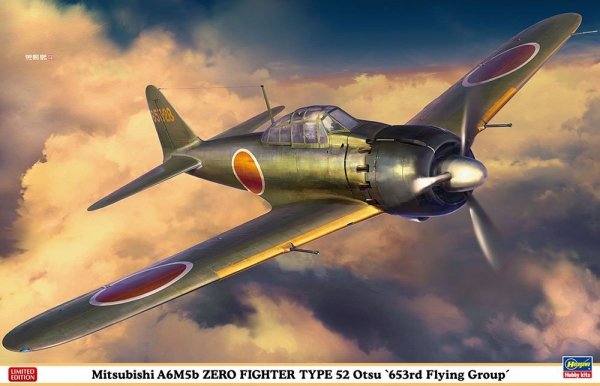 Hasegawa 08259 Mitsubishi A6M5b Zero Fighter Type 52 Otsu '653rd Flying Group' 1/32