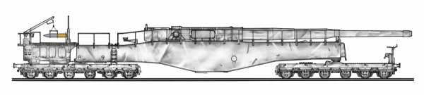 Hasegawa 30070 German Railway Gun K5(E) Leopold &quot;Winter Camouflage&quot; w/ Figure 1/72