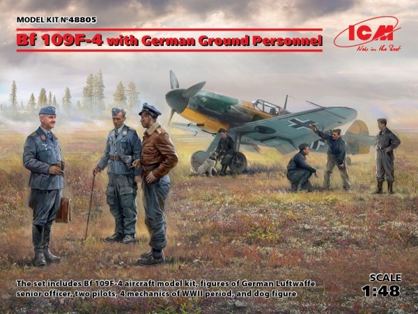 ICM 48805 Messerschmitt Bf 109F-4 with German Ground Personnel 1/48