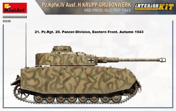 Mini Art 35330 Pz.Kpfw.IV Ausf. H Krupp-Grusonwerk Mid Prod. Aug-Sep 1943 1/35