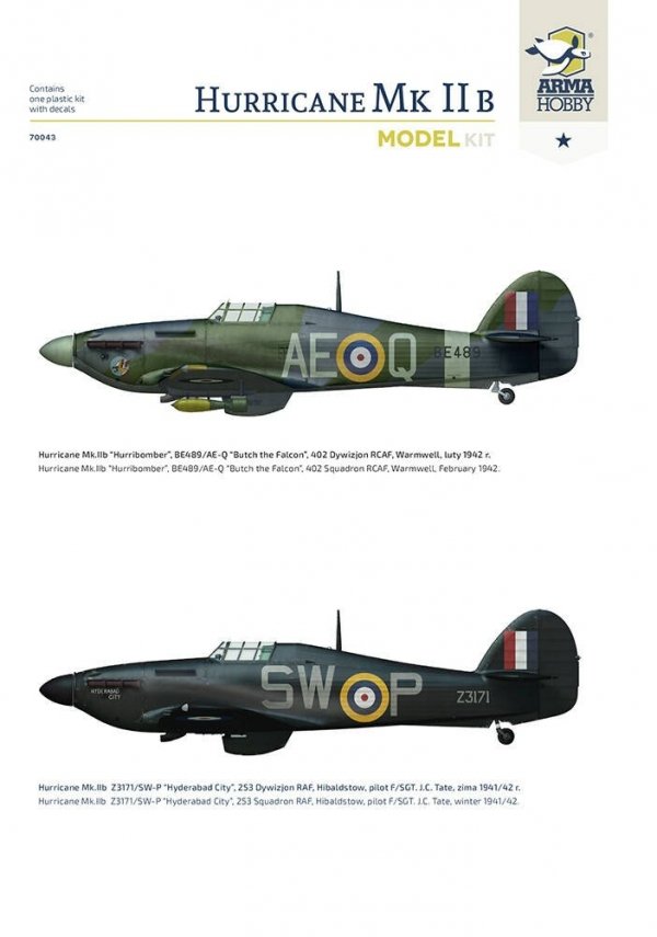 Arma Hobby 70043 Hurricane Mk.II b  - Model Kit 1/72