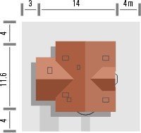 Projekt domu ROZALIN z garażem 1-stanowiskowym