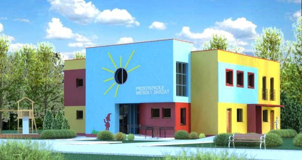 Projekt przedszkola MODERN na 75 dzieci 3-oddziałowe (trzy warianty kolorystyczne)