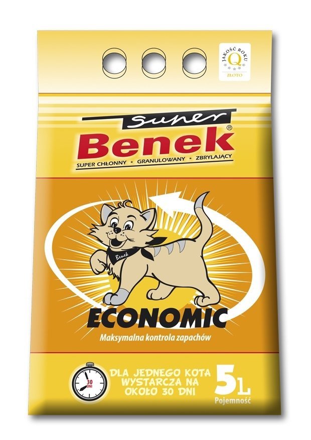 Super Benek Economic 5l Bezzapachowy żwirek bentonitowy dla kota