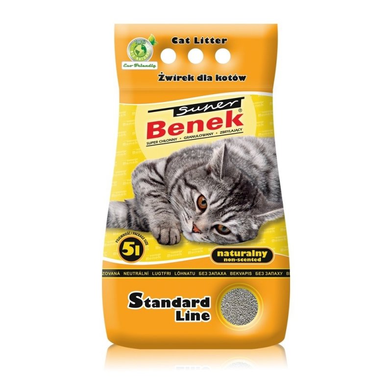 Super Benek Standard żwirek bentonitowy 5l naturalny żółty