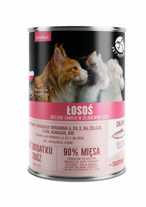 Pet Republic Sterile Łosoś 400g puszka Mokra karma dla Kotów Sterylizowanych