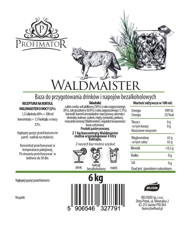 Baza do drinków i bezalkoholowych koktajli WALDMAISTER box 6kg