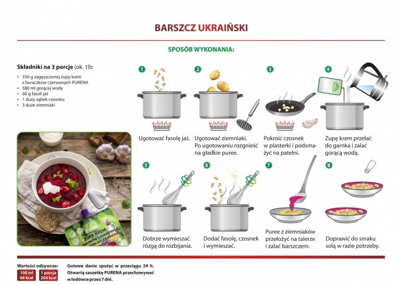 Zupa krem z buraczków czerwonych zagęszczona 350g na 2 porcje zupy 