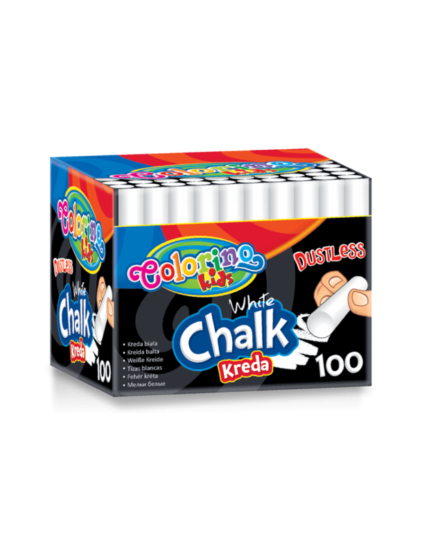 Kreda biała Colorino Kids bezpyłowa 100 sztuk