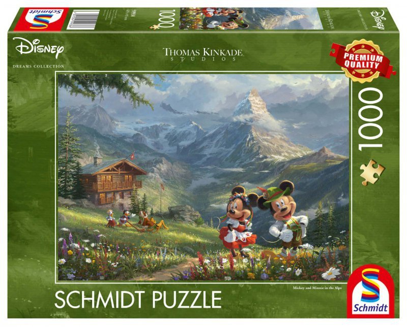 Puzzle 1000 PQ Miki & Minnie w Alpach Disney T. Kinkade 110792