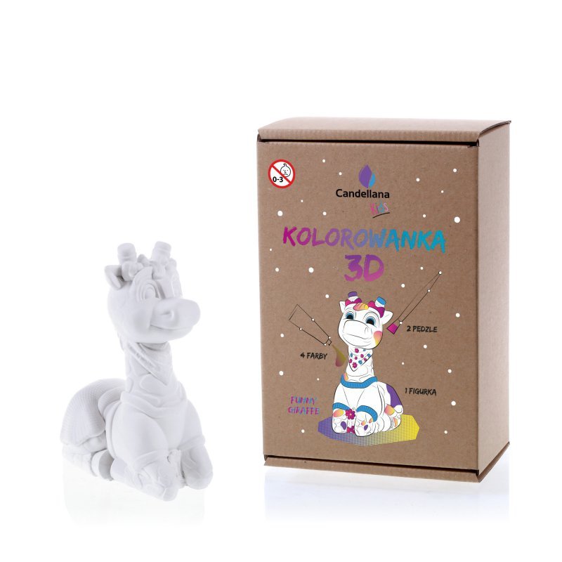 Kolorowanka 3D Funny Giraffe