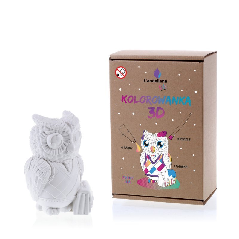 Kolorowanka 3D Funny Owl
