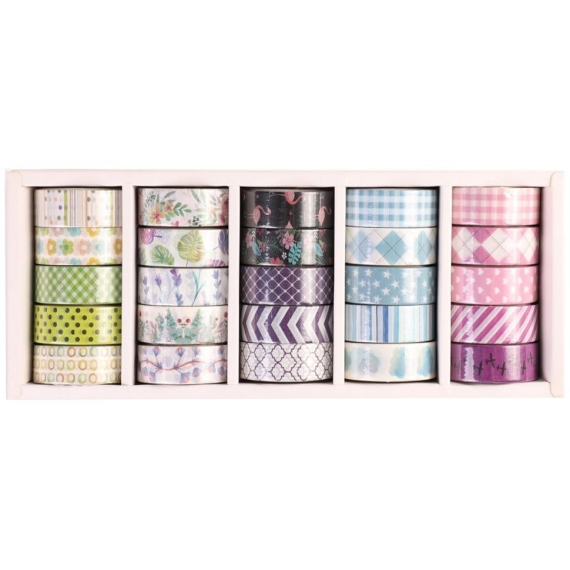 Washi Tape Narcissus SET 2 display mix 25 sztuk