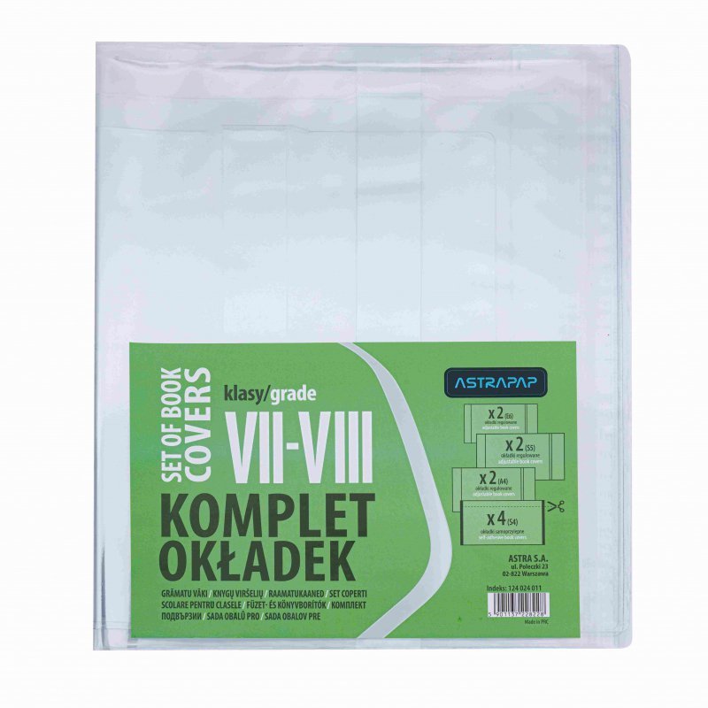 Paczka okładek uniwersalnych Astrapap do klas VII-VIII