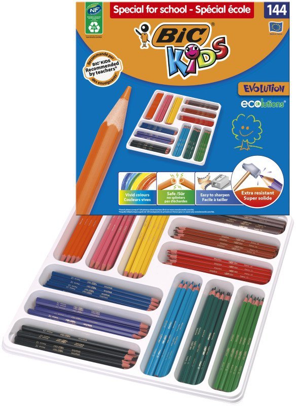 Kredki ołówkowe BIC Kids Evolution Ecolutions pudełko 144szt.