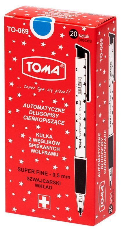 Paczka długopis automatyczny S-fine niebieski 20 szt.