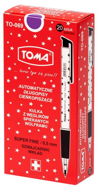 Paczka długopis automatyczny S-fine fioletowy 20 szt.