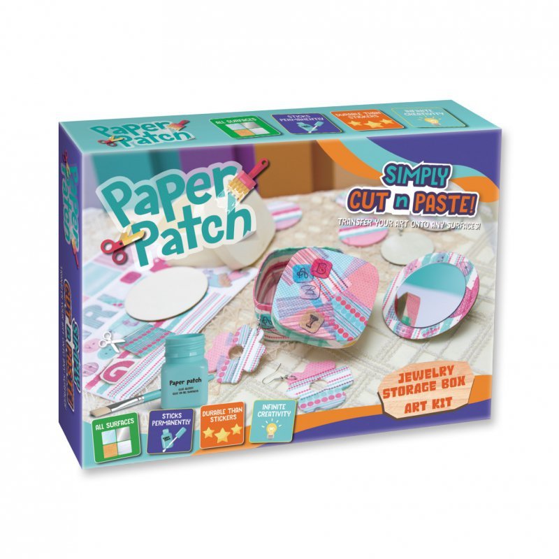 Zestaw kreatywny Strigo do Decoupage Paper Patch drewniana szkatułka na biżuterie